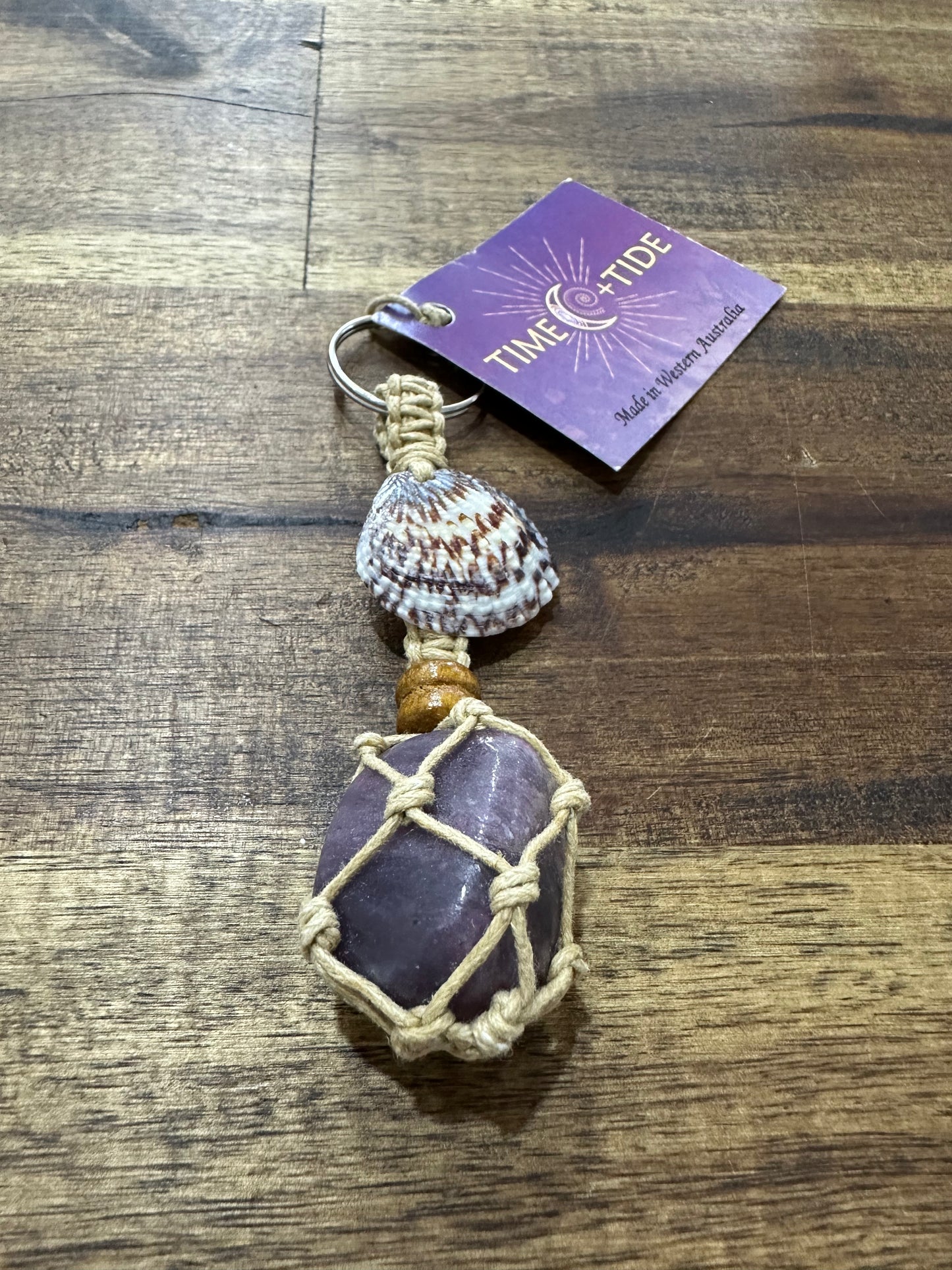 Crystal and Shell Keyring
