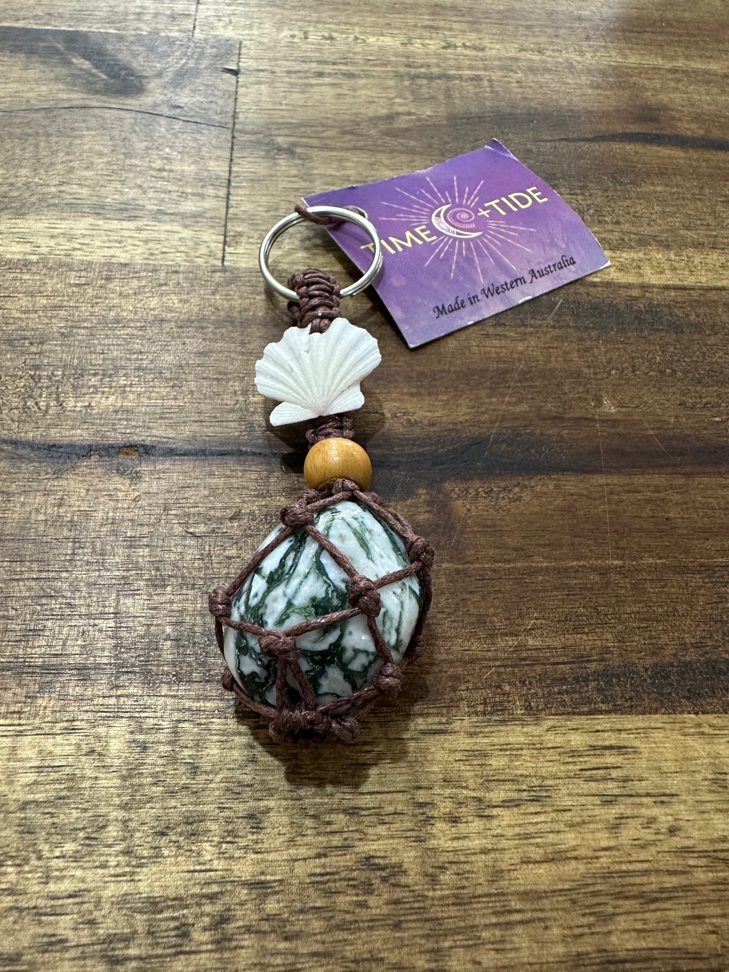 Crystal and Shell Keyring