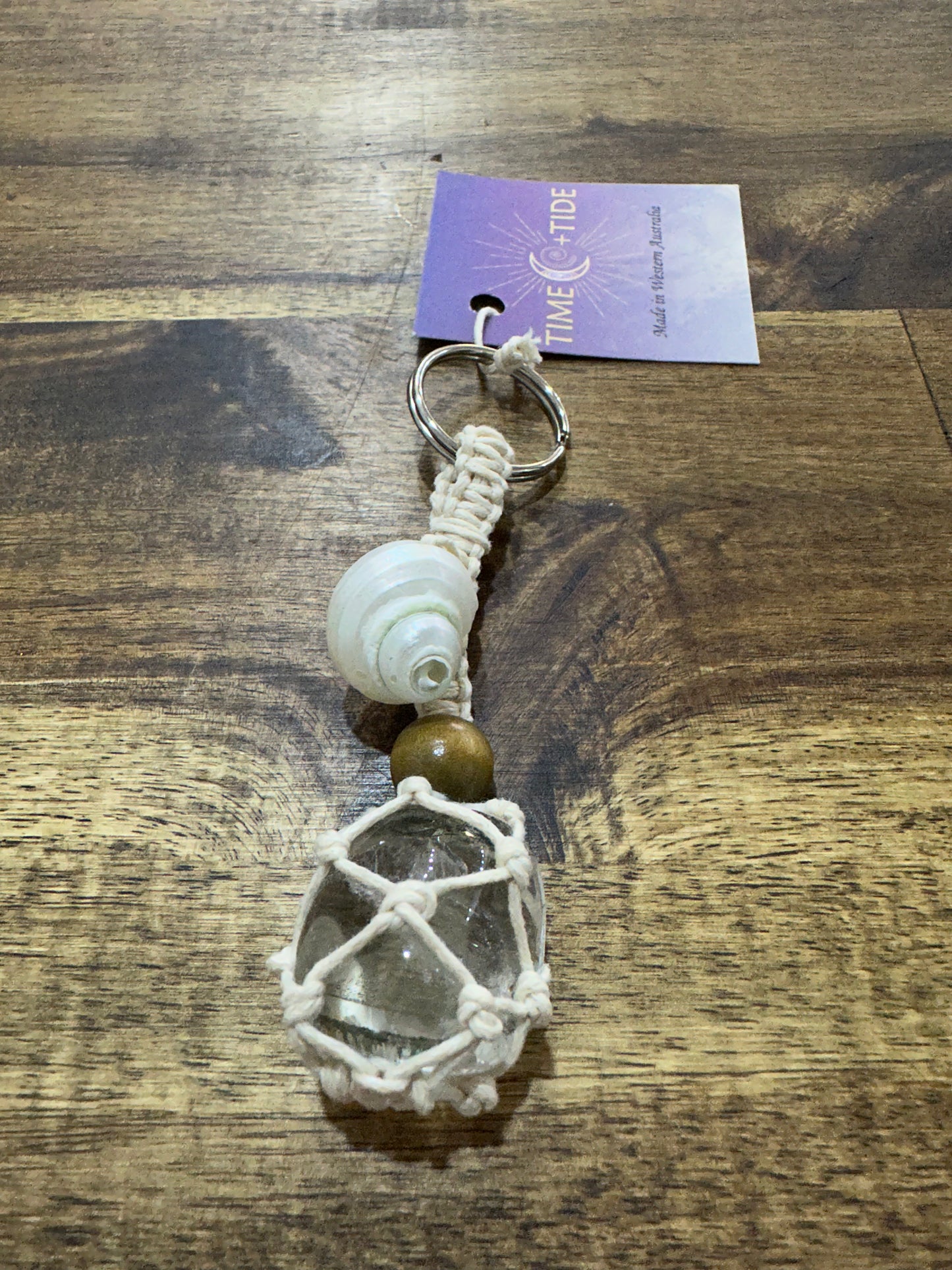 Crystal and Shell Keyring