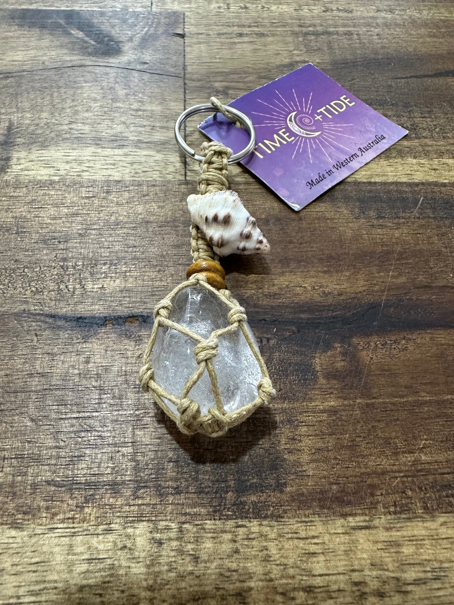 Crystal and Shell Keyring