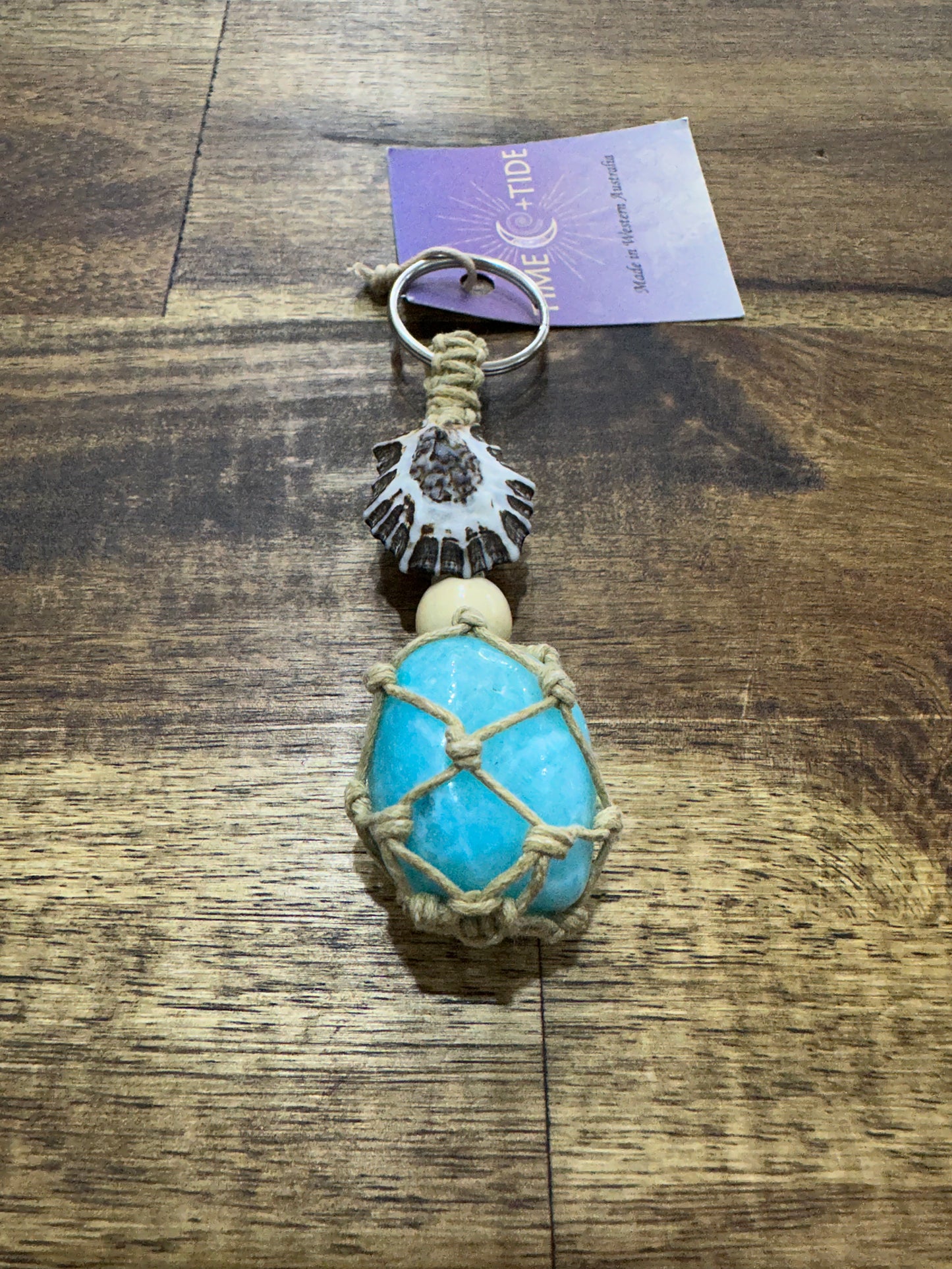 Crystal and Shell Keyring