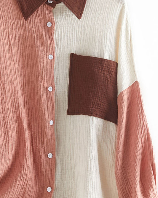 Textured Cotton Contrast Shirt