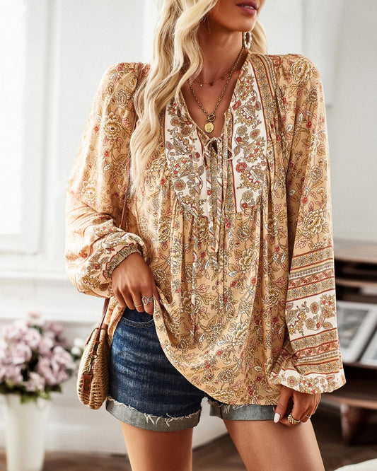 Tie Neck Floral Top