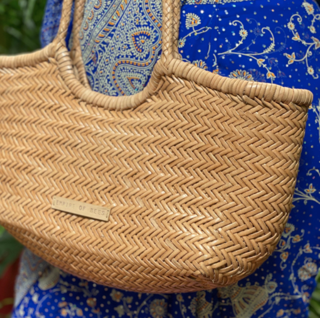 Nazreen Woven Leather Tote