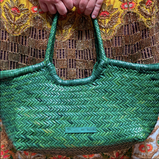 Nazreen Woven Leather Tote